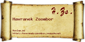 Havranek Zsombor névjegykártya